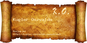 Kugler Oszvalda névjegykártya